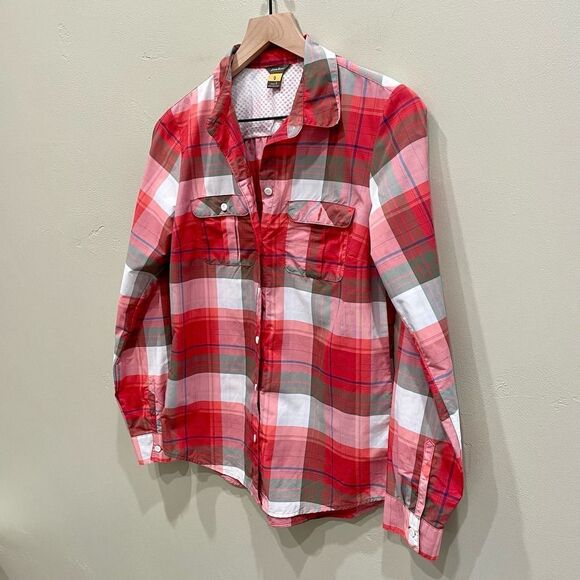 Eddie Bauer Pink Flannel Plaid Shirt - Size: Small - Picture 8 of 10